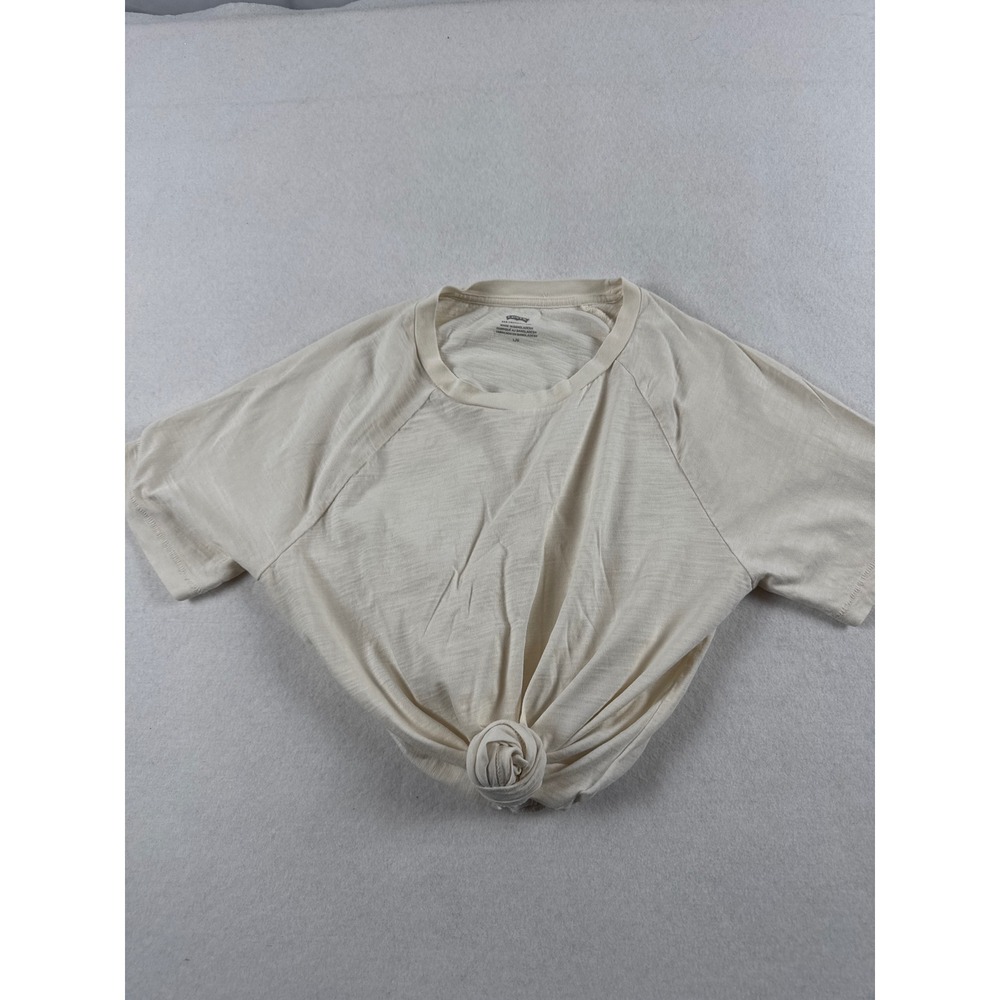 Levis Womens Cream Raglan Short Sleeve Slub Cotton T-Shirt Size L A8788-0000